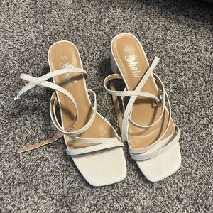 SHEIN Women's White Strappy Sandals